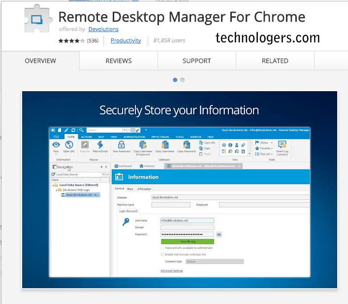 remote desktop connection manager chrome