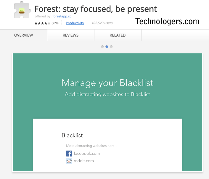 chrome stayfocused addon