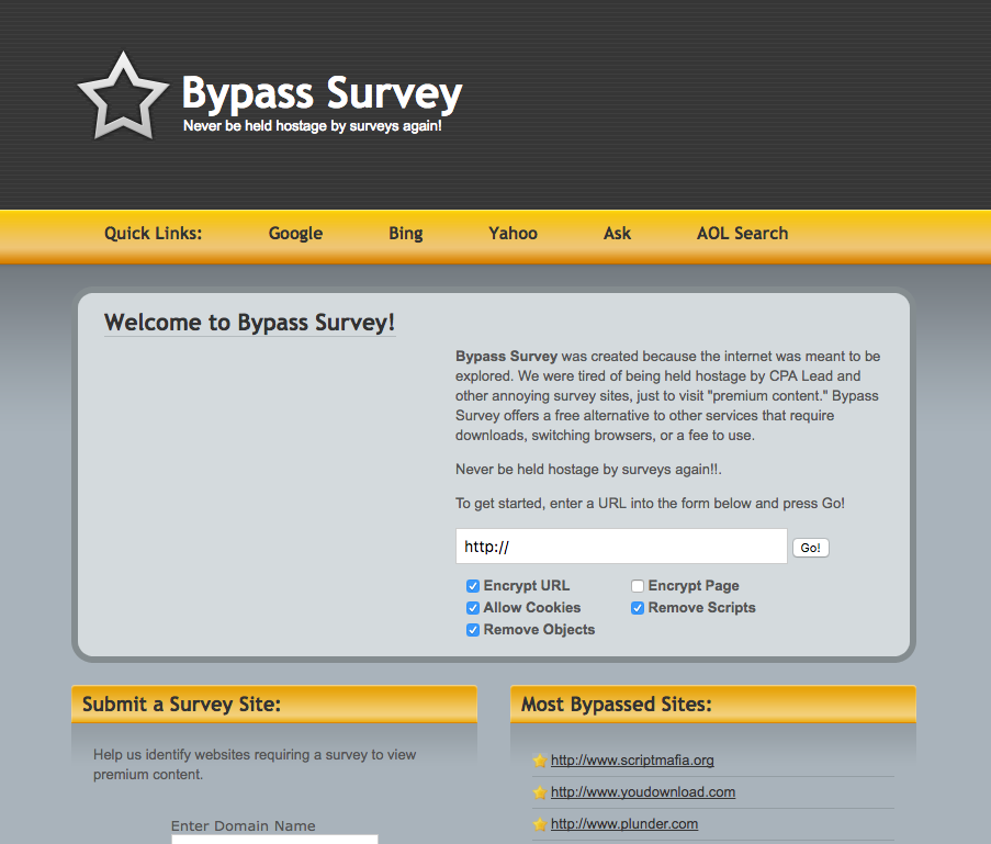 The Survey was held. Skip / Bypass. Human verification participate in a quick Survey below to verify..