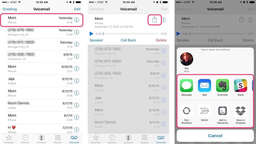 Forward A Voicemail On iPhone
