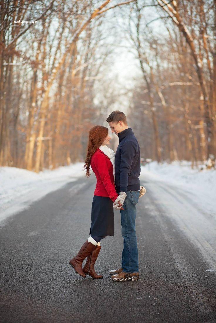 Engagement Couple Romantic Kissing