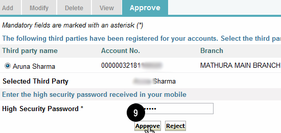 Add Beneficiary in SBI Net Banking