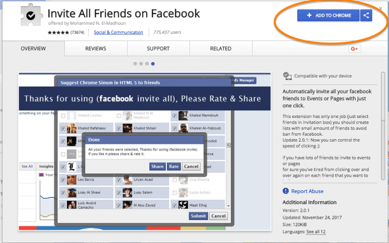 how to invite friends on facebook to like a page