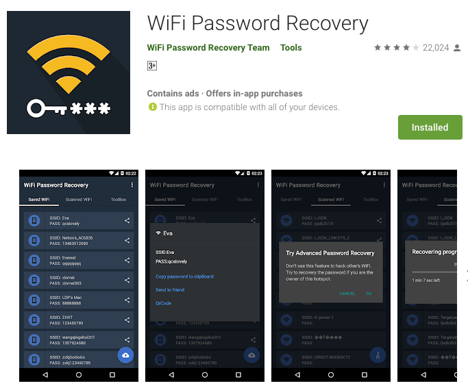 WiFi Password Recovery App