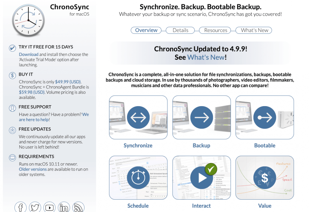 ChronoSync backup software for mac