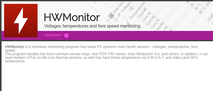 HWMonitor FutureMark Suite benchmark software