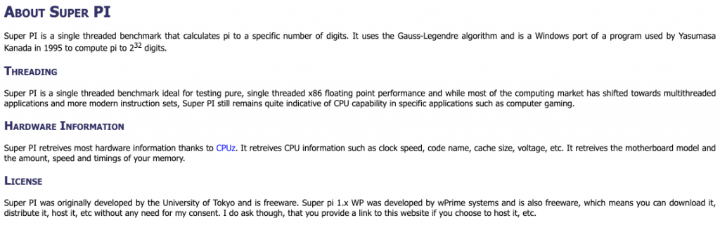 Super PI Heaven is benchmarking software