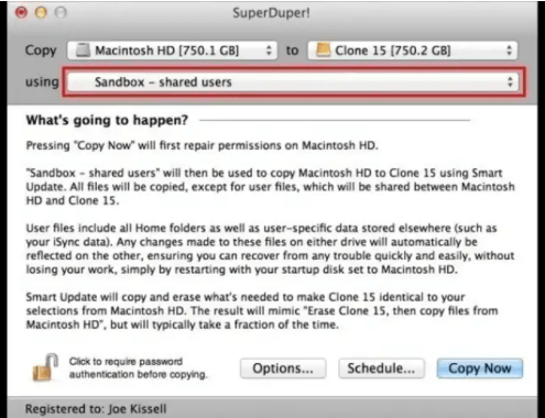 SuperDuper backup software for mac