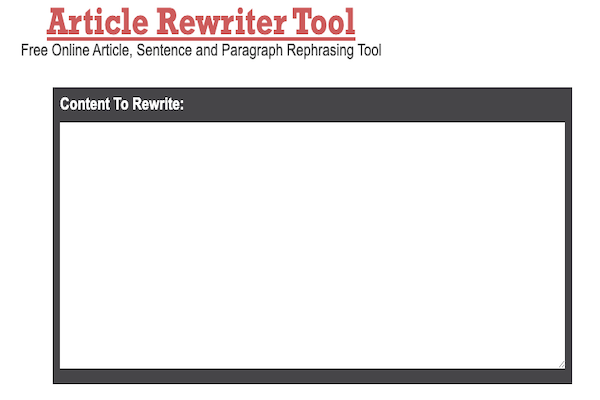 Article Rewriter Tool