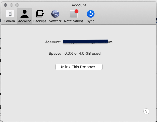 Unlink your Dropbox account2
