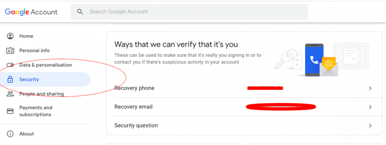 gmail set up recovery email