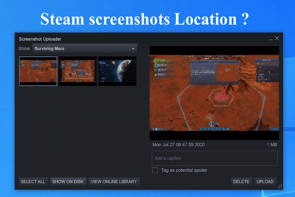 Steam screenshots location 1