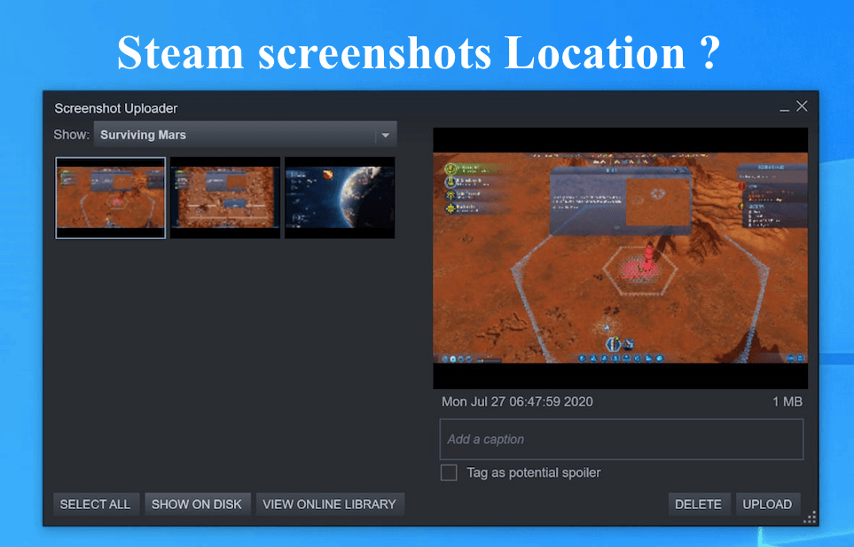Steam screenshots location