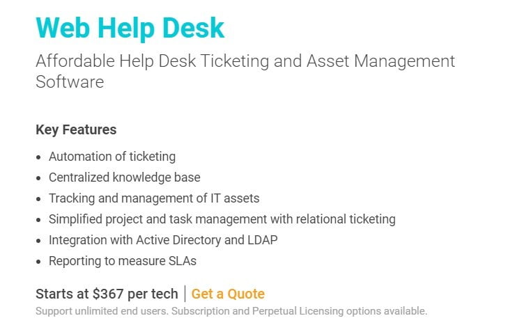 solarwinds web help desk